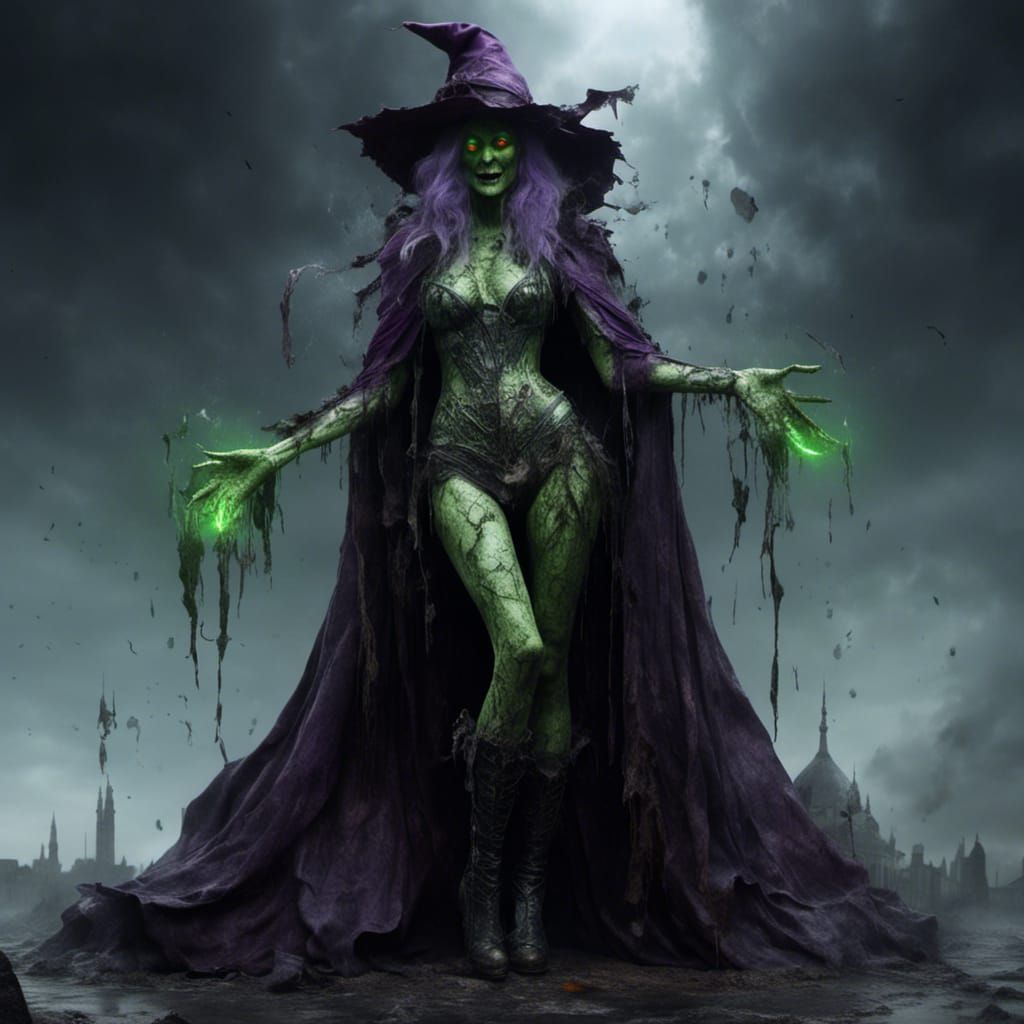 Macabre Witch in Dark Fantasy Style
