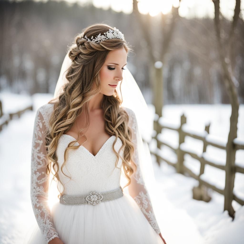Bride in White Dress Walking Down the Aisle