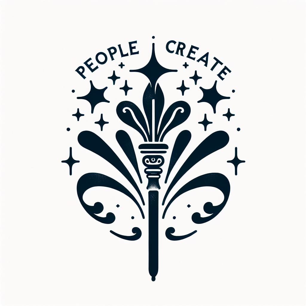 Elegant Magic Wand Logo Design in Matte Painting Style