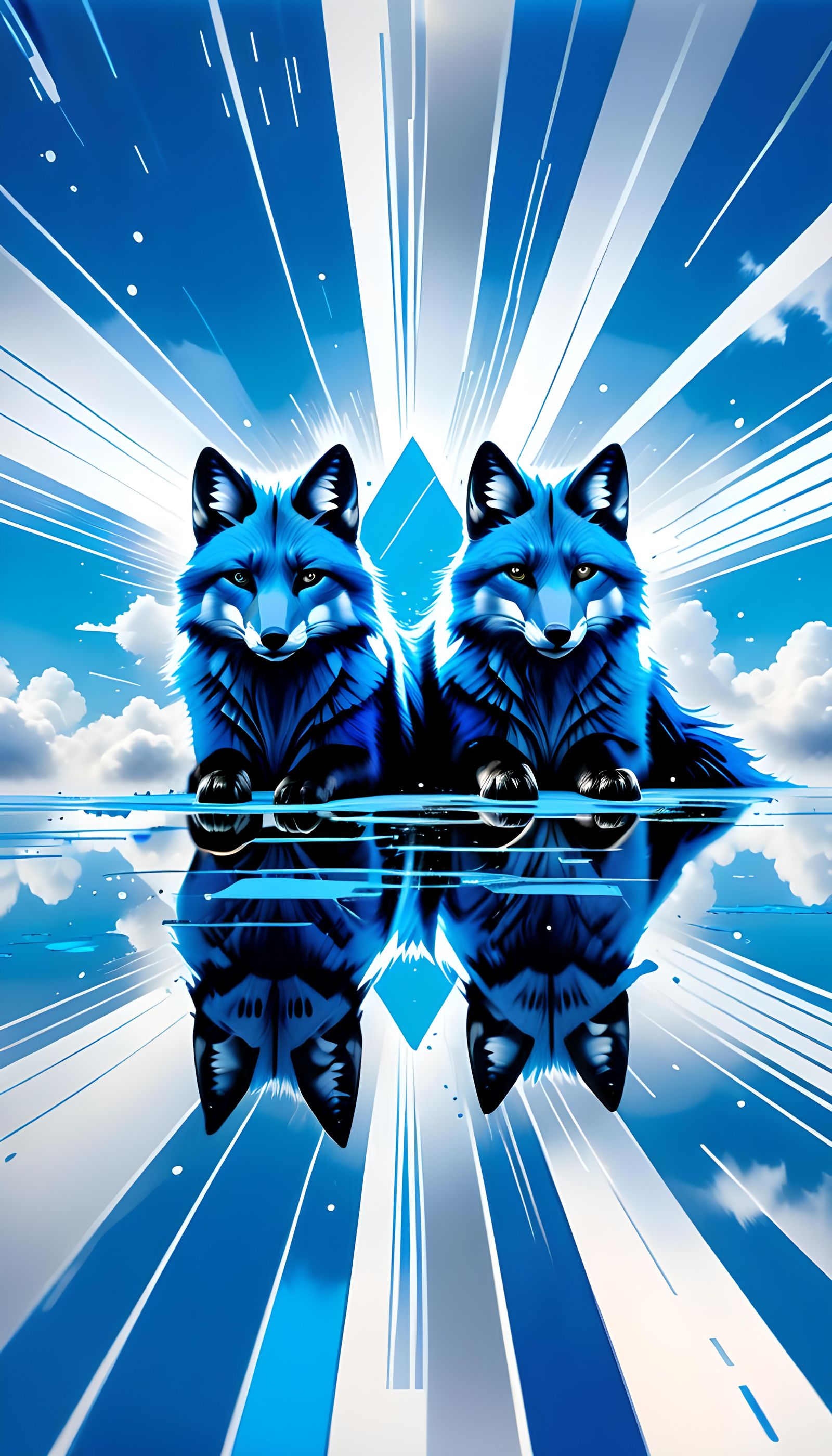 Blue Sky Foxes