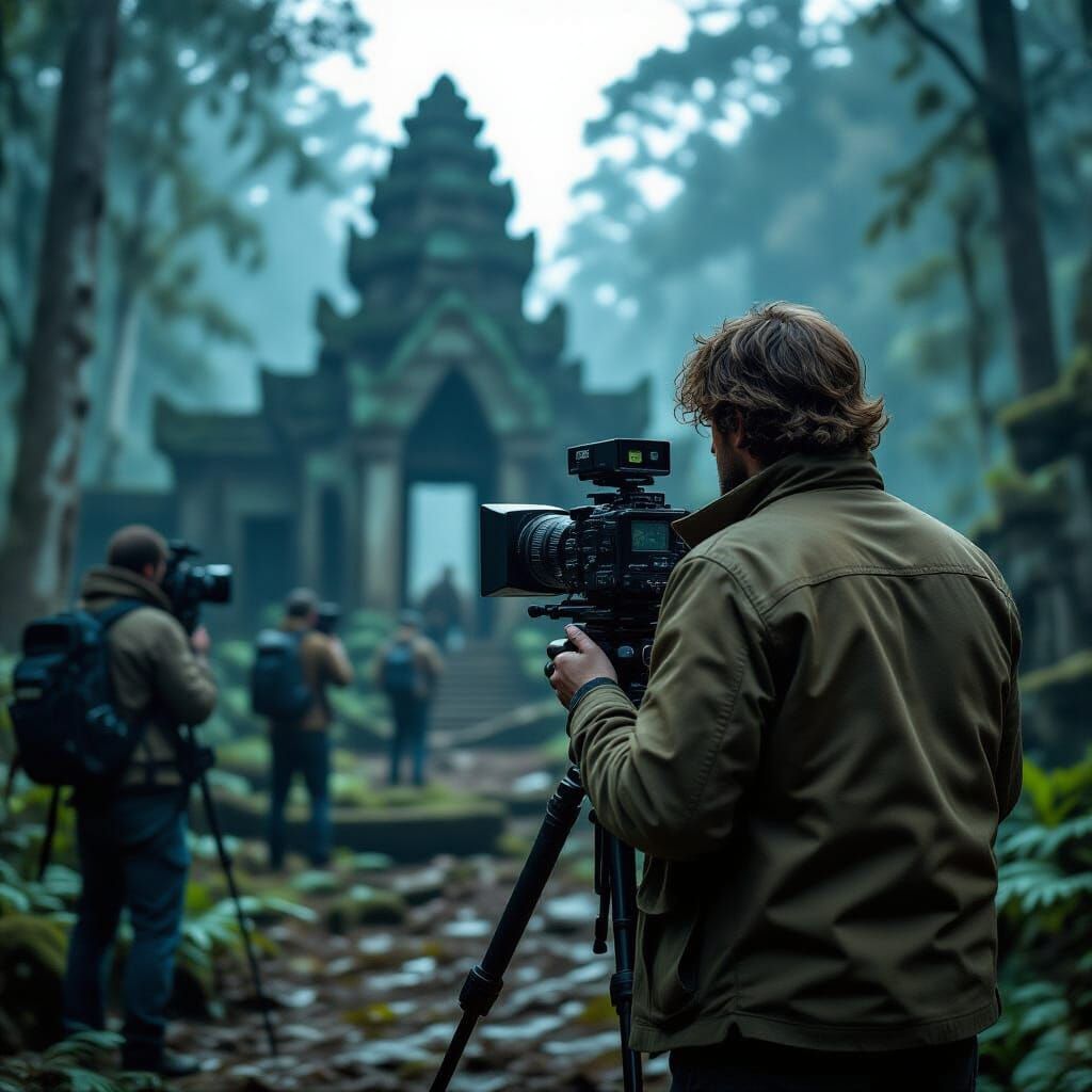 Eerie Forest Film Shoot in Cinematic Style