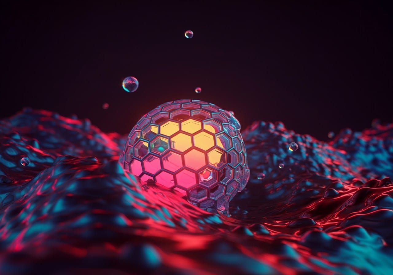 Iridescent Hexagonal Lattice in a Digital Dreamscape