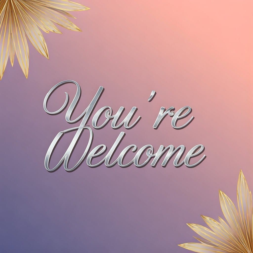 Elegant Art Deco Typography: You're Welcome