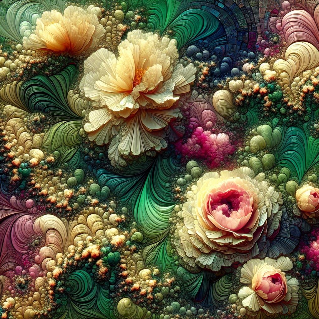 Eclectic Beryl-Green Garden with Art Deco Elements