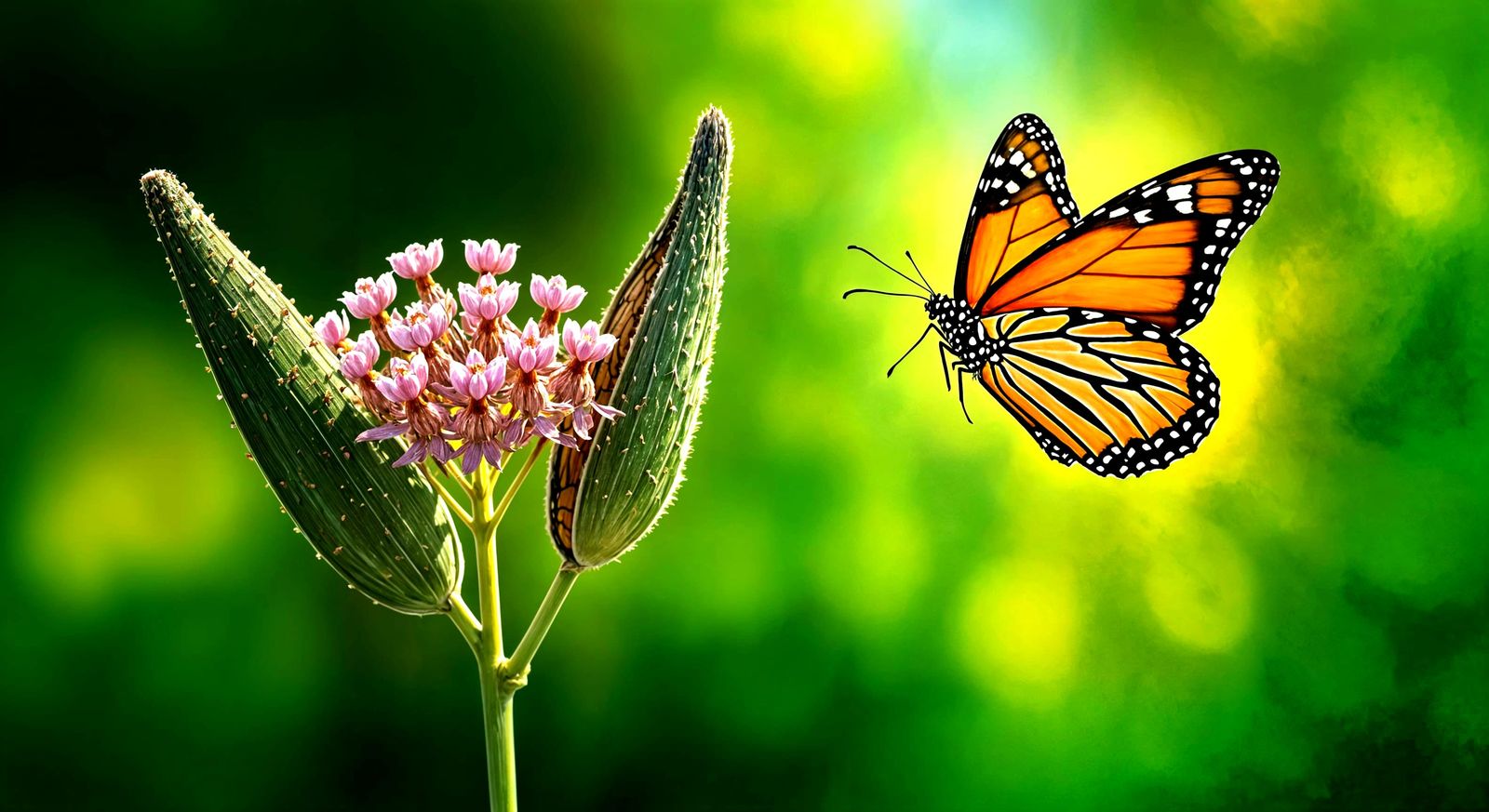 Monarch Butterfly and a milkweed