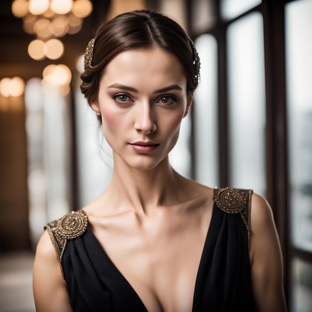 Portrait of Woman with French Hood Headpiece