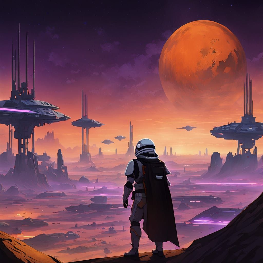 Heroic Jedi Knight on Worn Landing Platform, Taris Spaceport