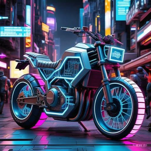 Sleek Tron Bike Speeds Through Neon Digital Grid