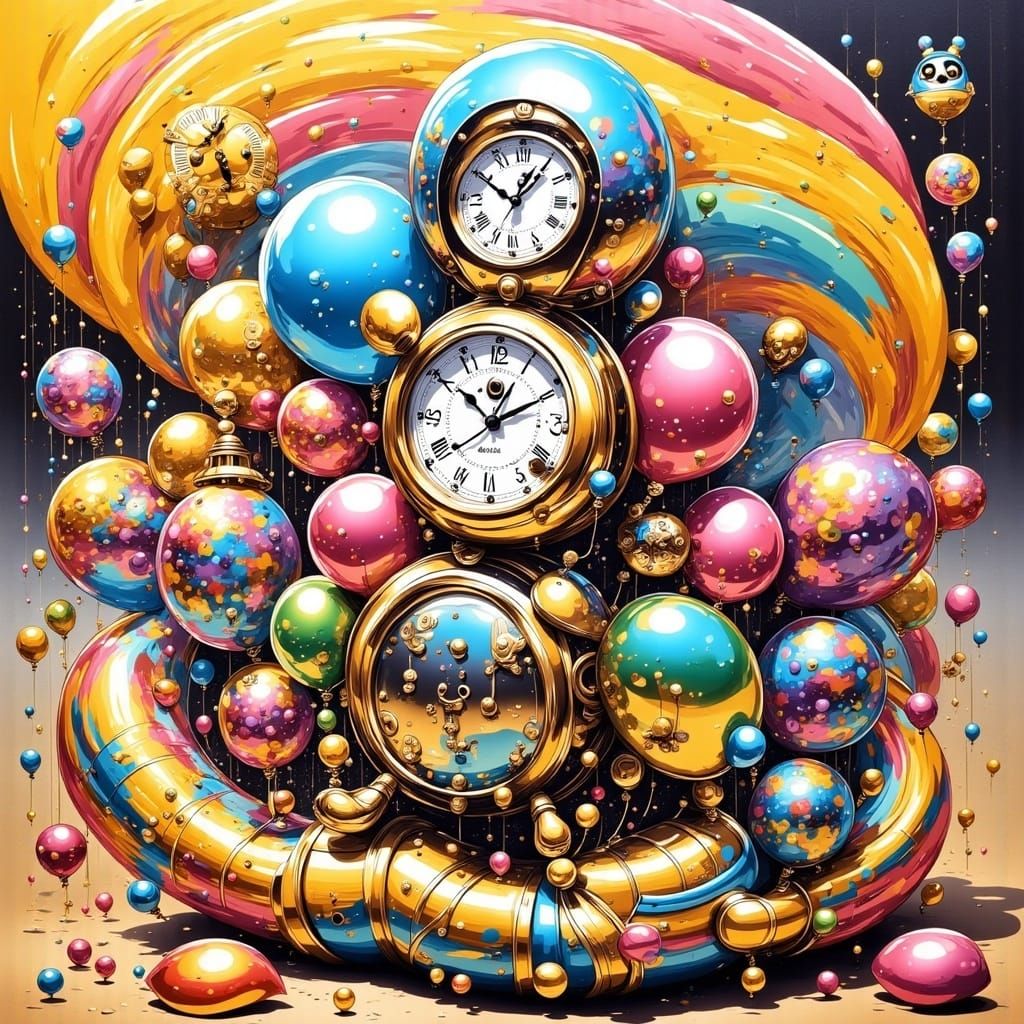 Vibrant Candyland Wonderland in Gouache Swirls