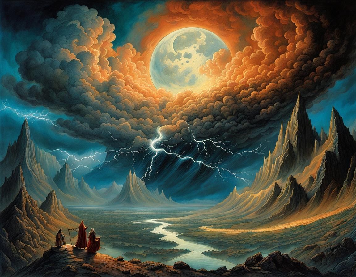 Epic Storm God Parshurama in Fantasy Art