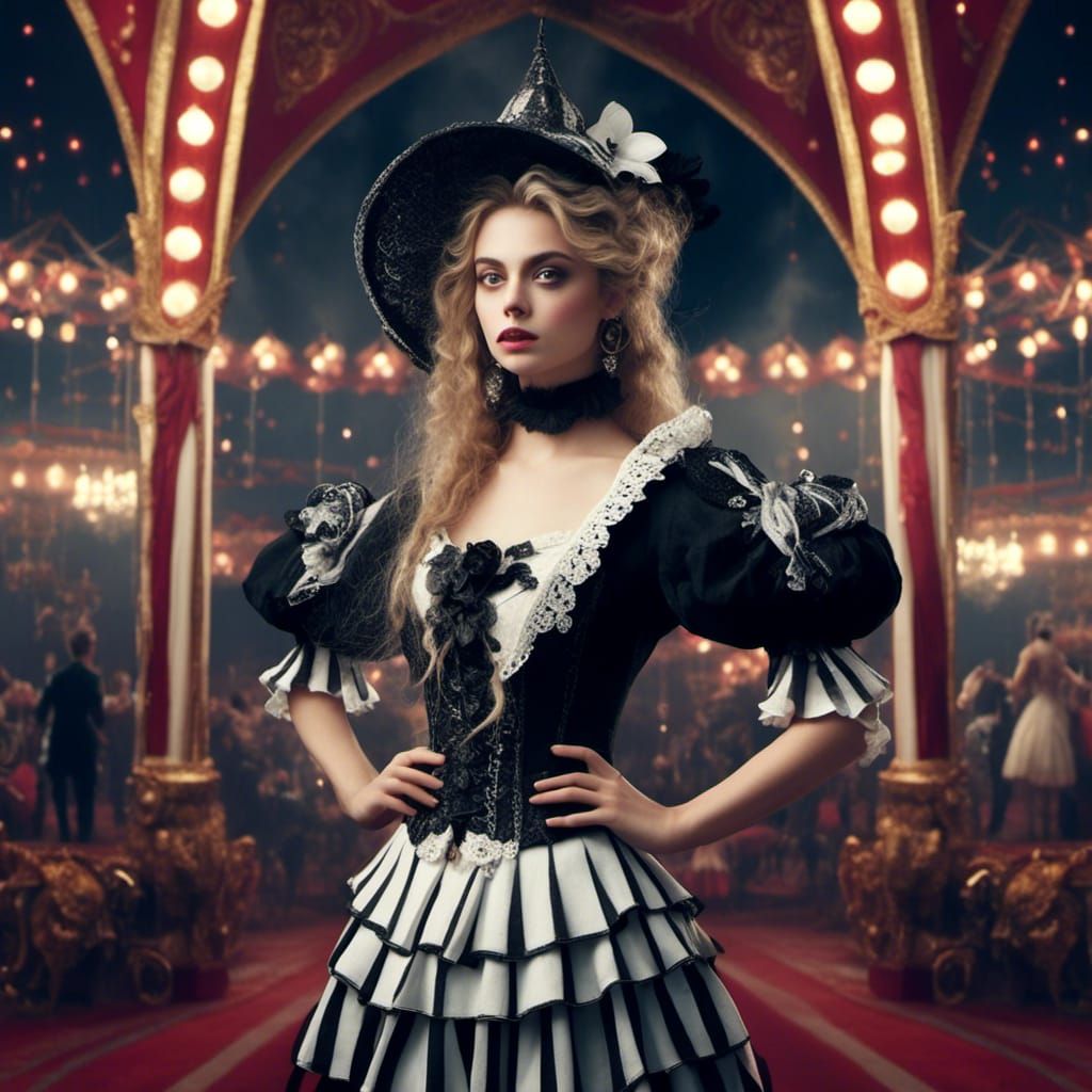 Heterochromatic Half Man Half Woman in Circus