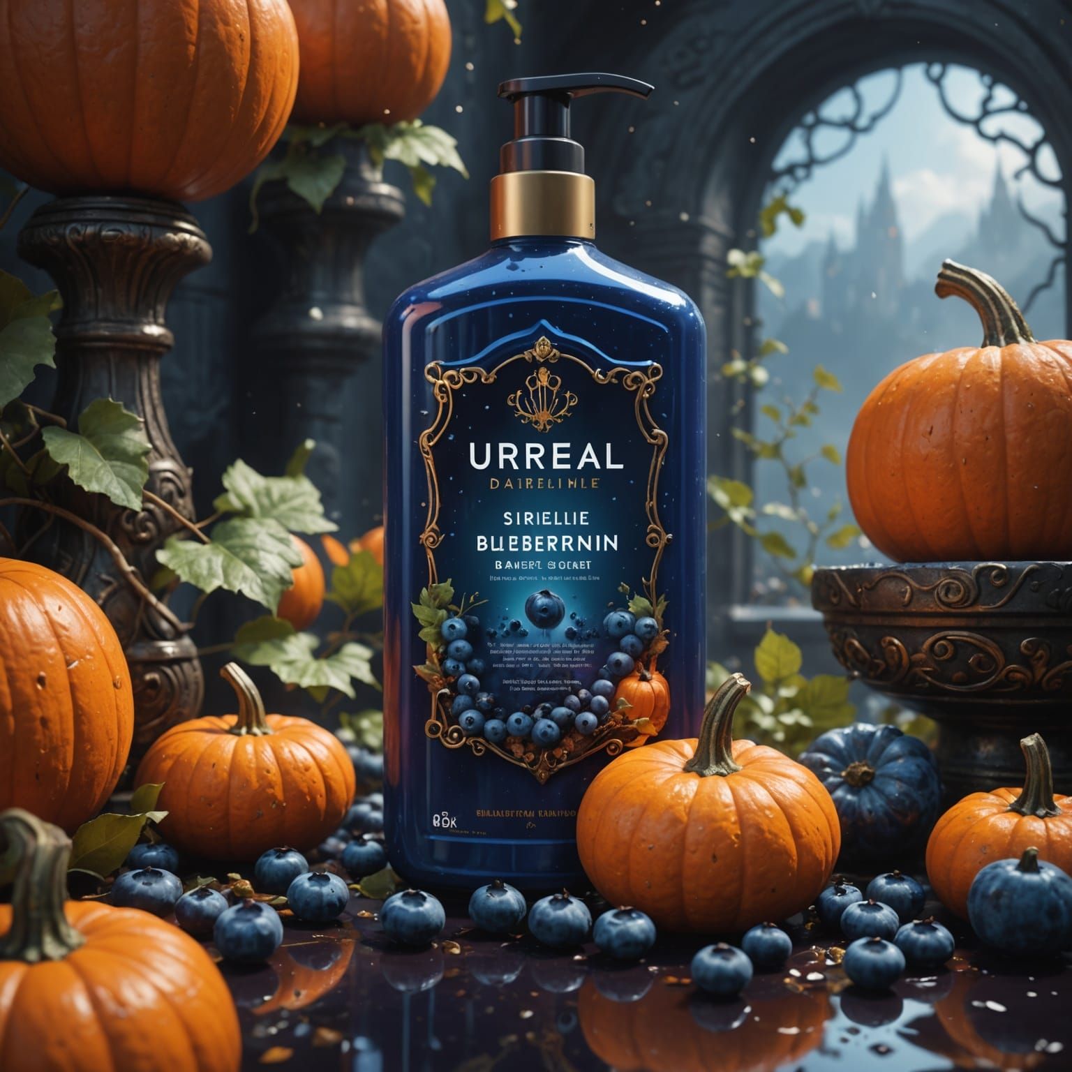 Fantastical Blueberry Pumpkin Splash in Vibrant Matte Painti...