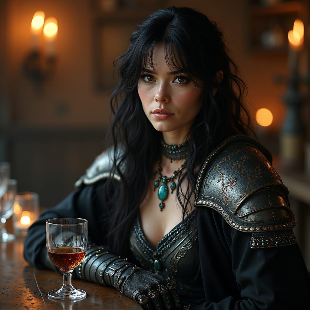 Dark Fantasy Adventurer in Gothic Armor