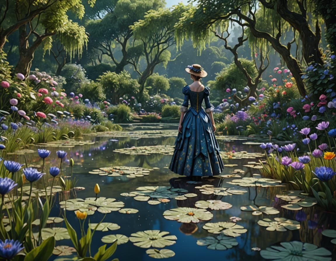 Fashion Show in Giverny with Monet Water Lilies