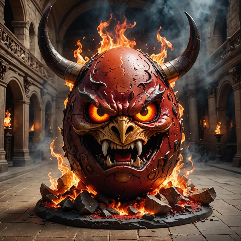 Epic Angry Demonic Egg in Museum