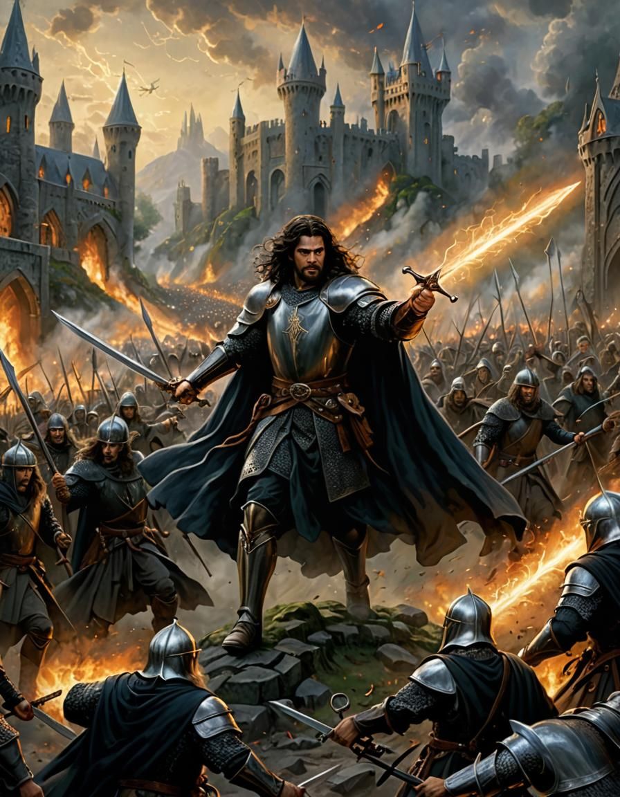 Epic Siege of Gondor: A Fantasy Battle Scene