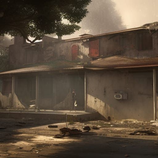 Derelict Police Station: Dark Fantasy Concept Art