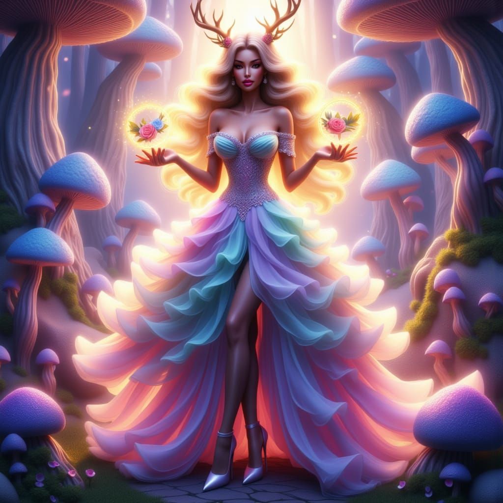 Ethereal Goddess in Pastel Hues