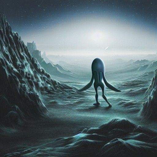 Alien Being in Detailed Matte Painting