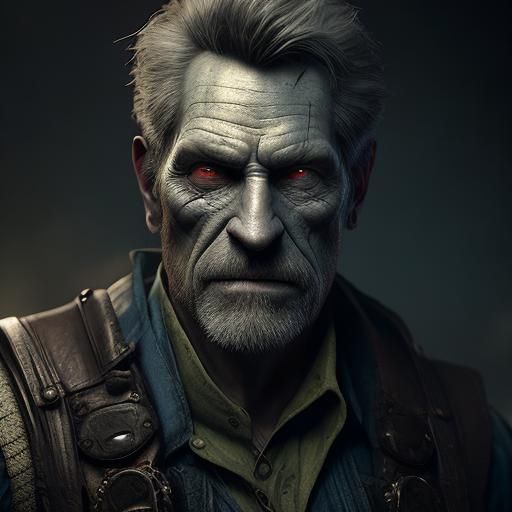 Dark Fantasy Store Manager in Dim Light