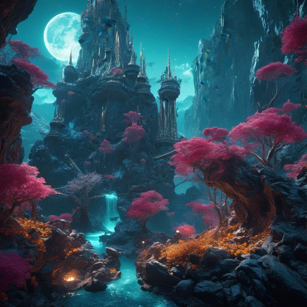 Detailed Fantasy Landscape Concept Art