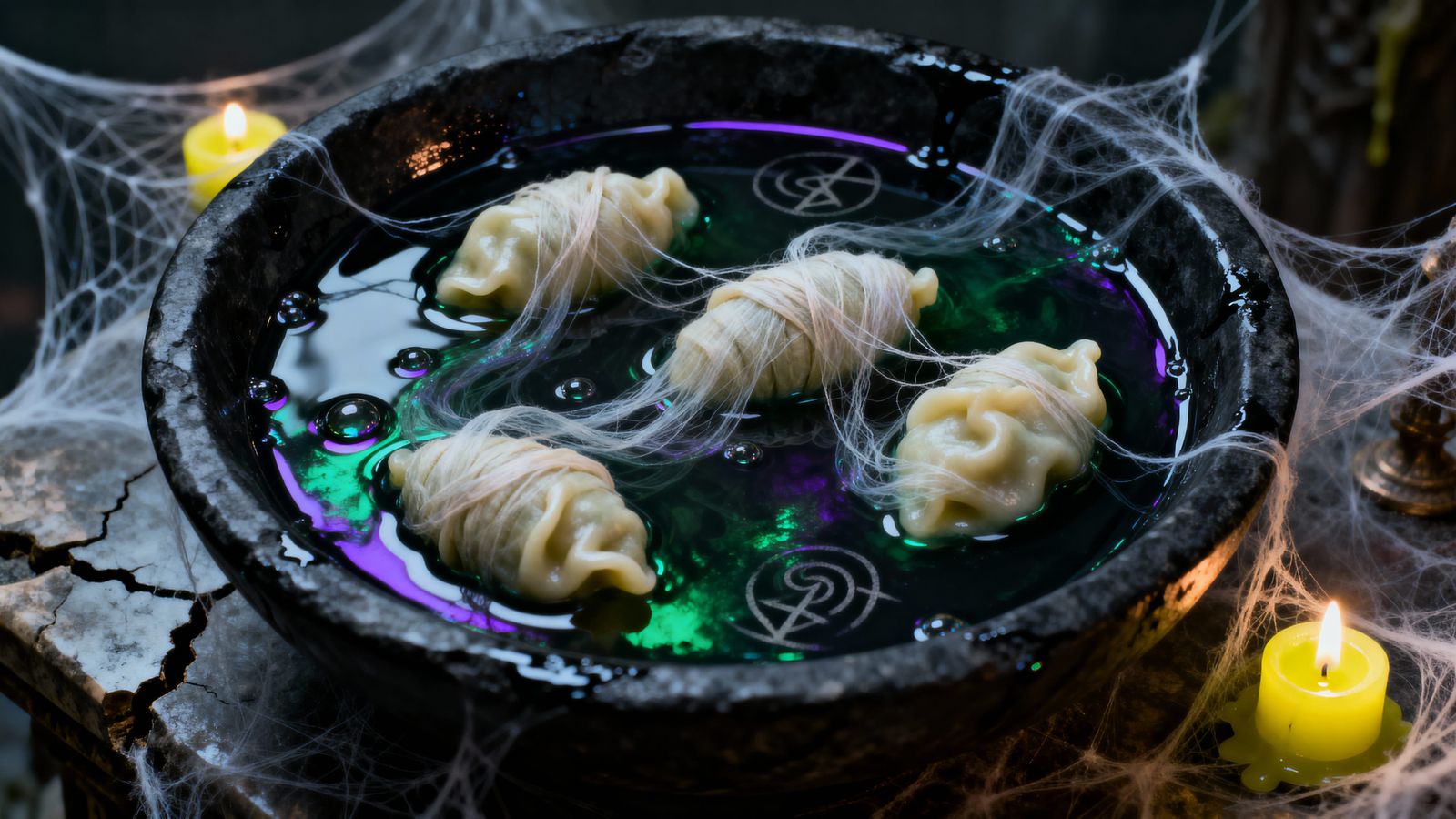 Gothic Fantasy Broth with Silk Larvae Dumplings