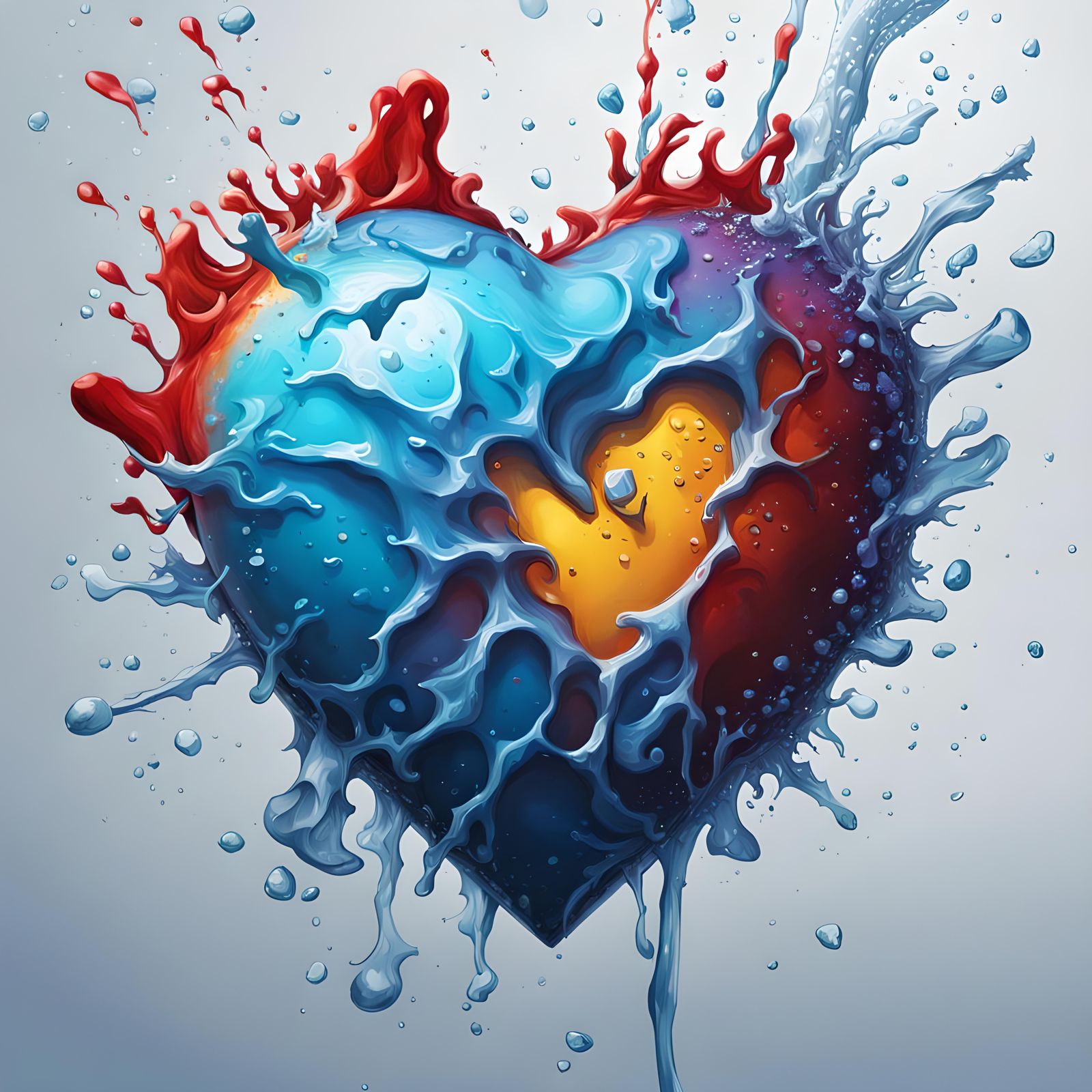 Dramatic Hyperrealistic Portrait with Colorful Accents