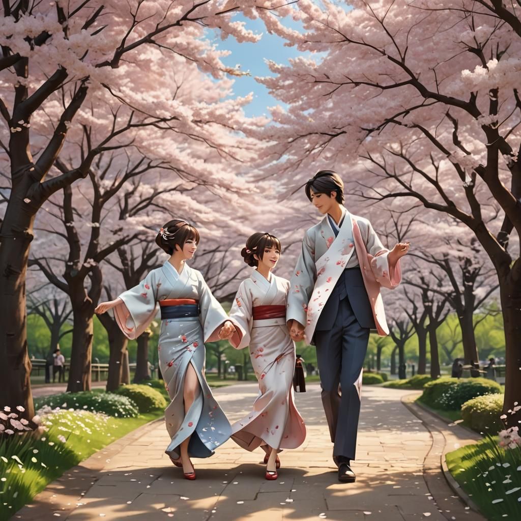 Sakura Serenade in Elegant Anime Style