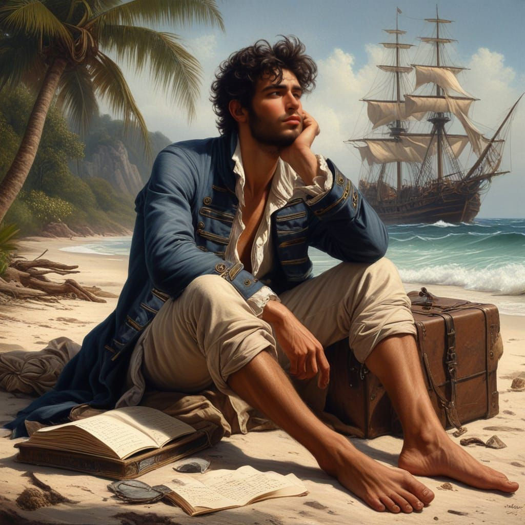 Rugged Survivor in Exotic Island Paradise