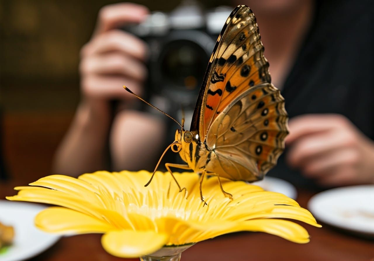 Butterfly Googie Face on Plastic Flower, Underground Comix S...