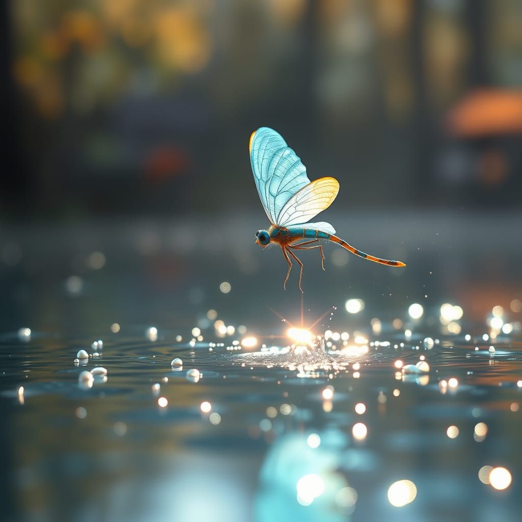 Shimmering Lake Nymph in Art Nouveau Style