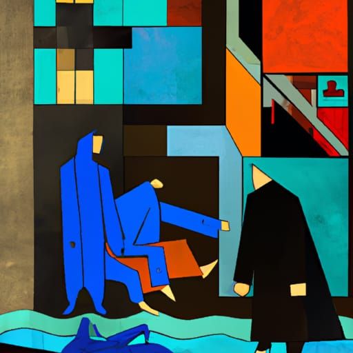 Abstract Cubist Friends' Journey in Euclidean Style