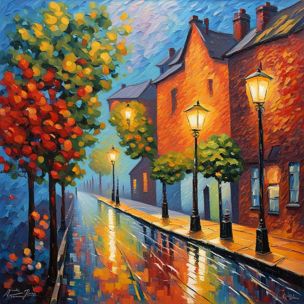 Expressionist Oil Painting: Raining in My Heart