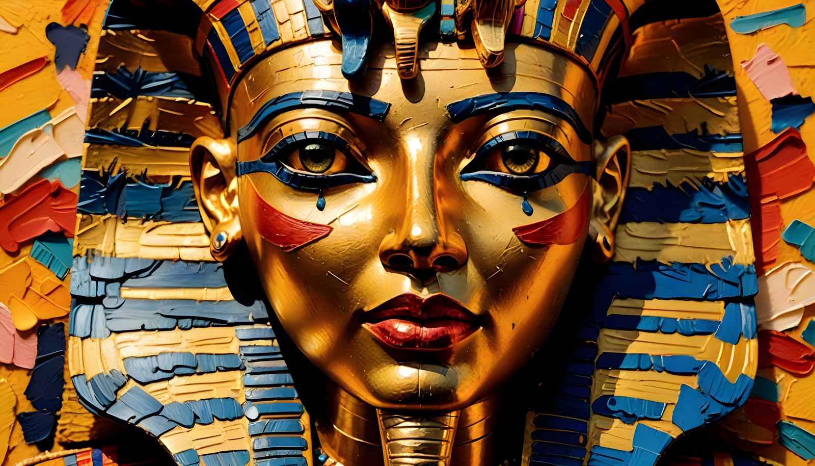 Tutankhamun's Felt Mask: An AI Art Creation