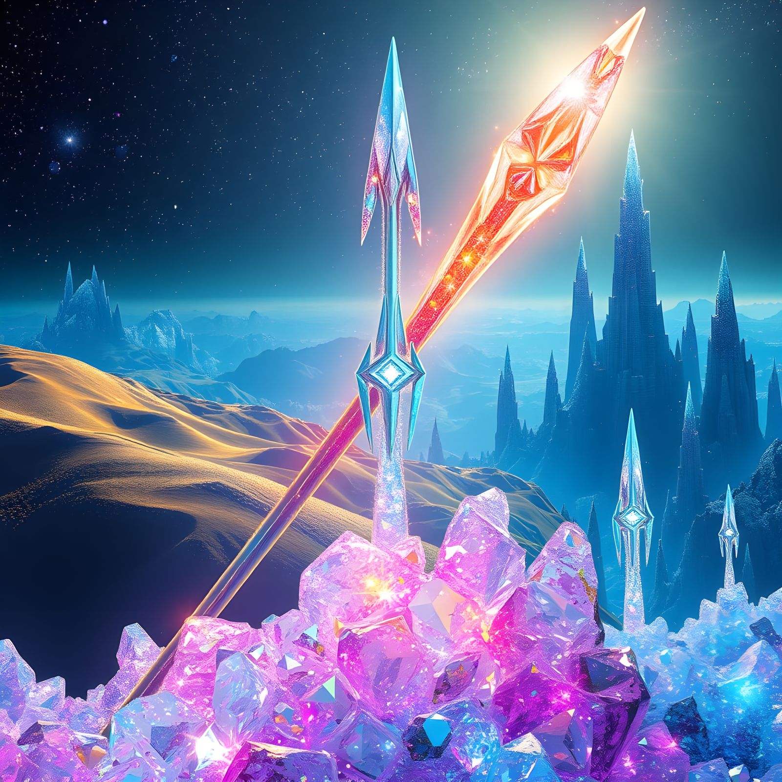 Shimmering Spear in a Glittering Realm