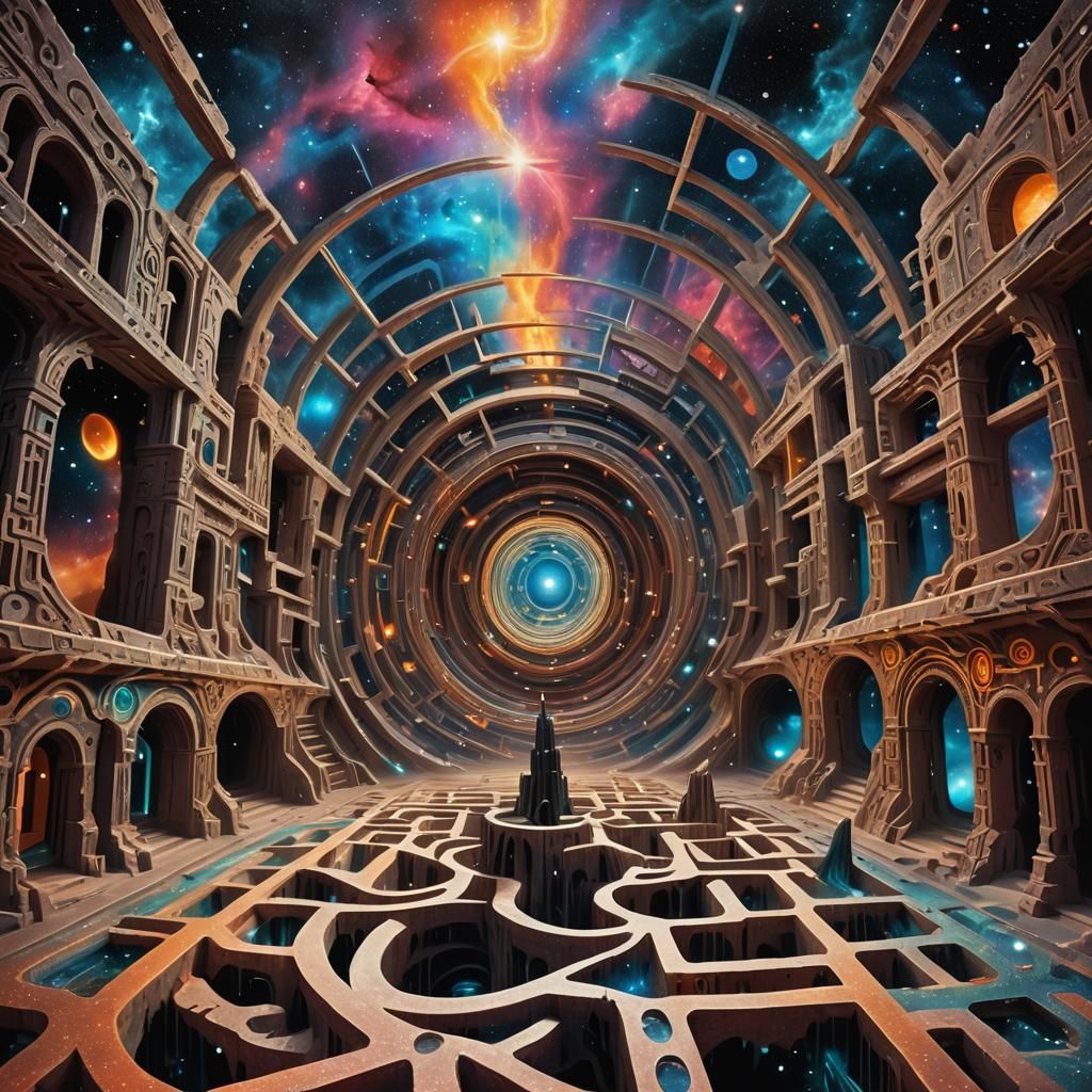 Ethereal Beings in a Surreal Cosmic Labyrinth