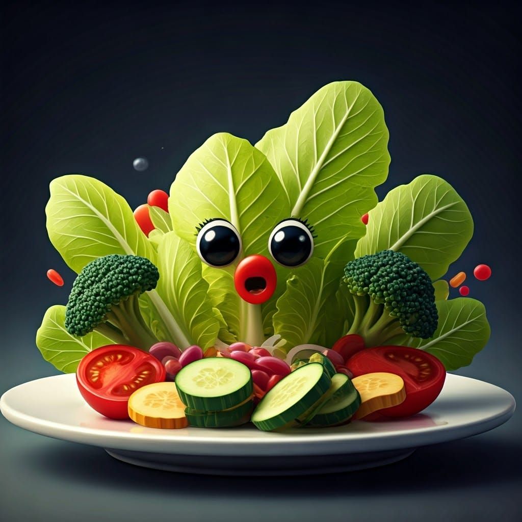 Vibrant Whimsical Candy Salad with a Playful Face