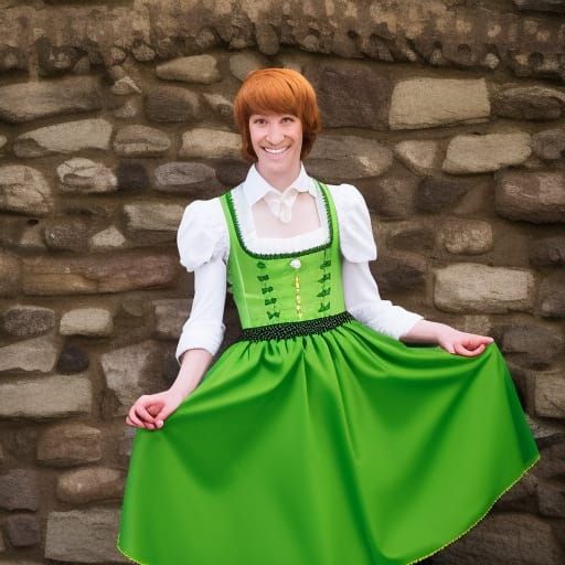 Shaggy Rogers Serving Beer in Dirndl, 8k Portrait