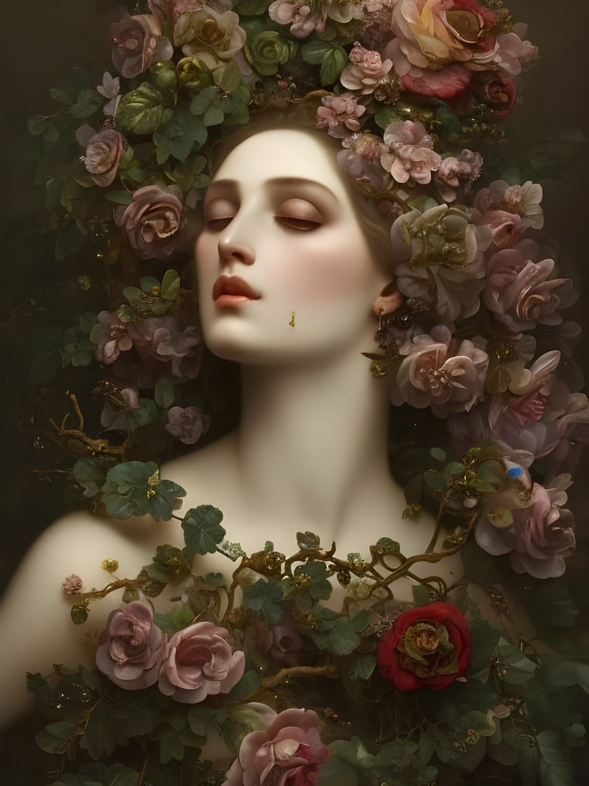 Czech Sleeping Beauty Portrait in Hyperrealistic Style