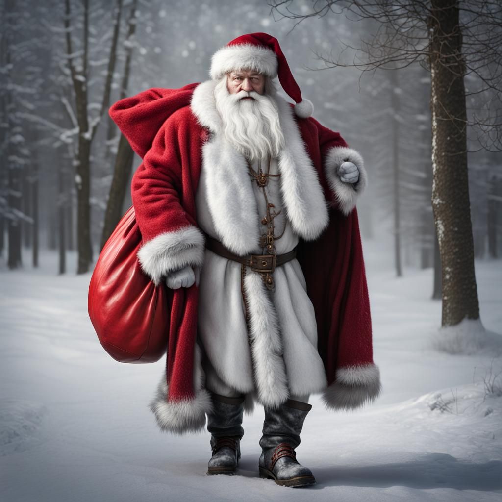 Hyperrealistic Russian Father Frost on Old New Year's Eve