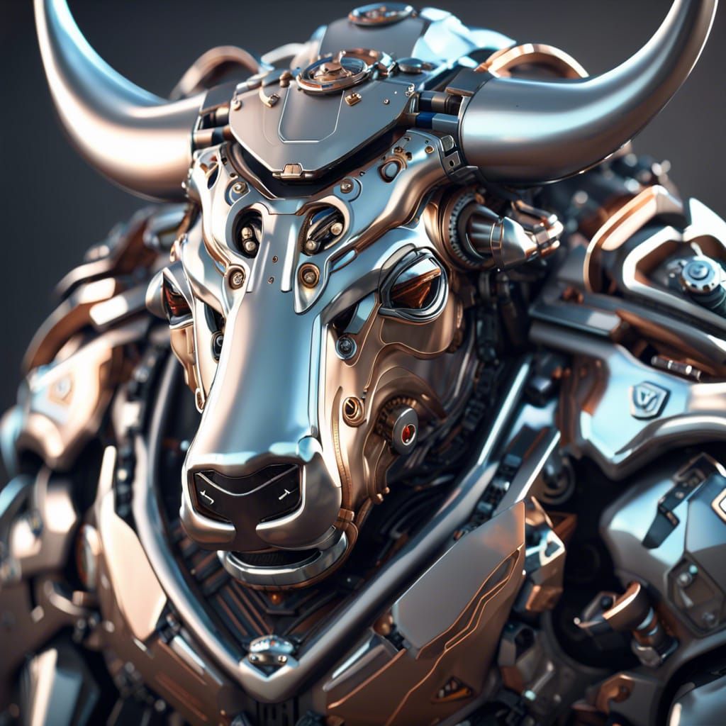 Futuristic Mechanical Bull in Sci-Fi Style