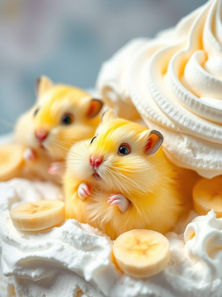Vibrant Whimsical Hamsters in a Colorful Candyland Wonderlan...