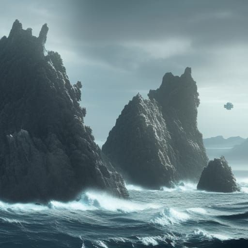 Ocean Planet with Sci-Fi Research Station