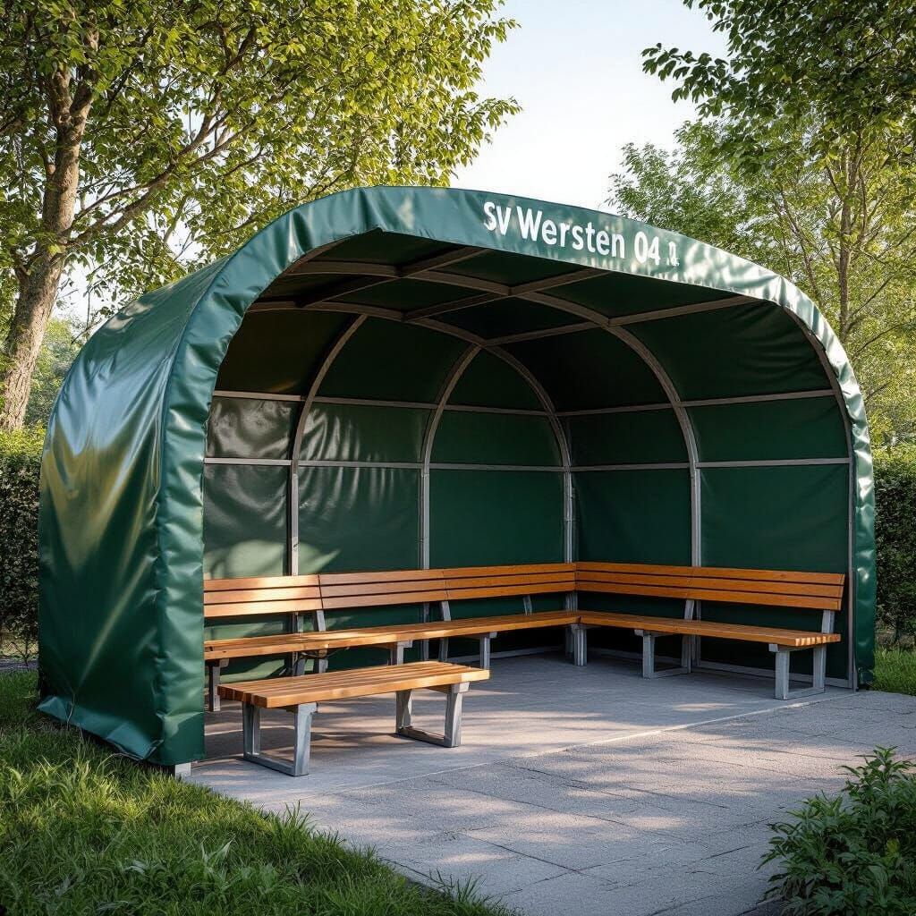 Photorealistic SV Wersten 04 Dugout with Green Tarp Roof
