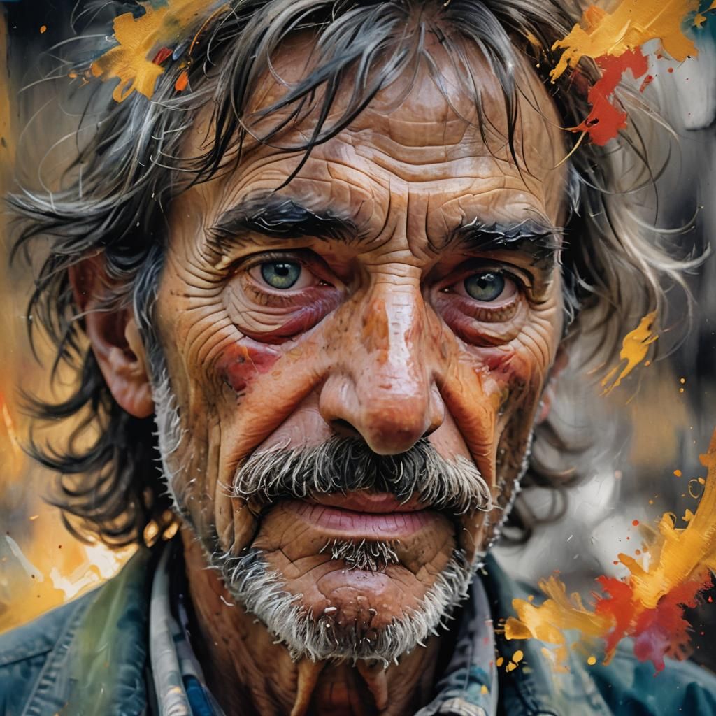 Photographer Gazing at a Colorful Photograph in Impressionis...