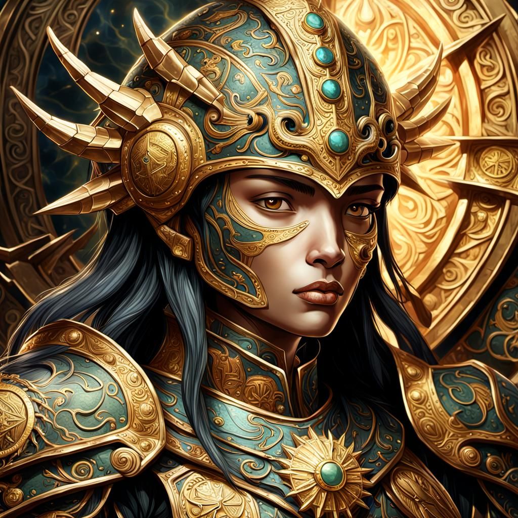 Seraphon Portrait in Dark Fantasy Art Nouveau Style