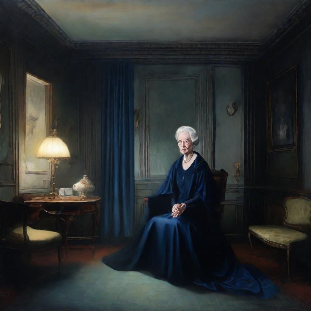 Sinister Gothic Old Lady in Oils