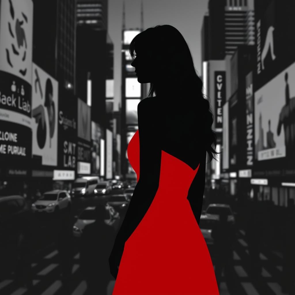 A City Damsel in Monochrome Elegance