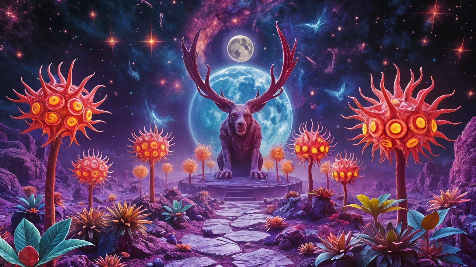 Dreamlike Visions in Vibrant Hues and Impossible Forms