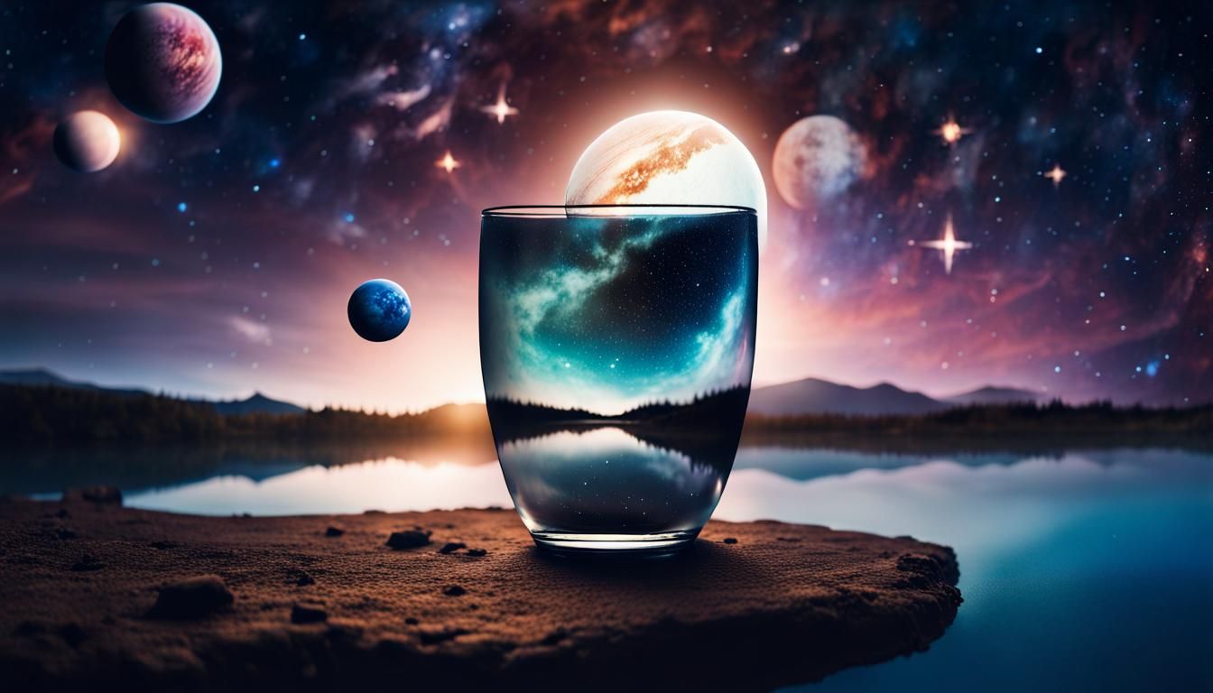 Planets Reflected in Glass: A Night Sky Fantasy